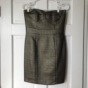 Cynthia Steffe strapless metallic tweed dress